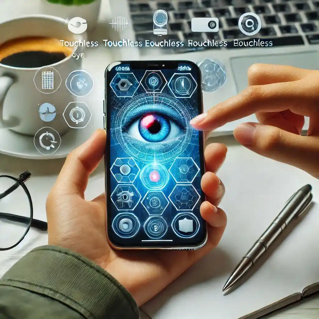 آموزش کنترل گوشی با حرکات چشم و دست بدون لمس