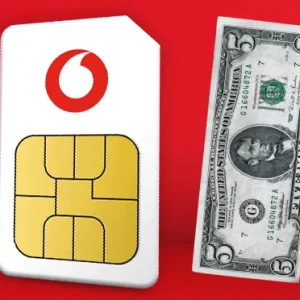 سیم کارت ودافون انگلیس با 5 پوند شارژ به نام شما