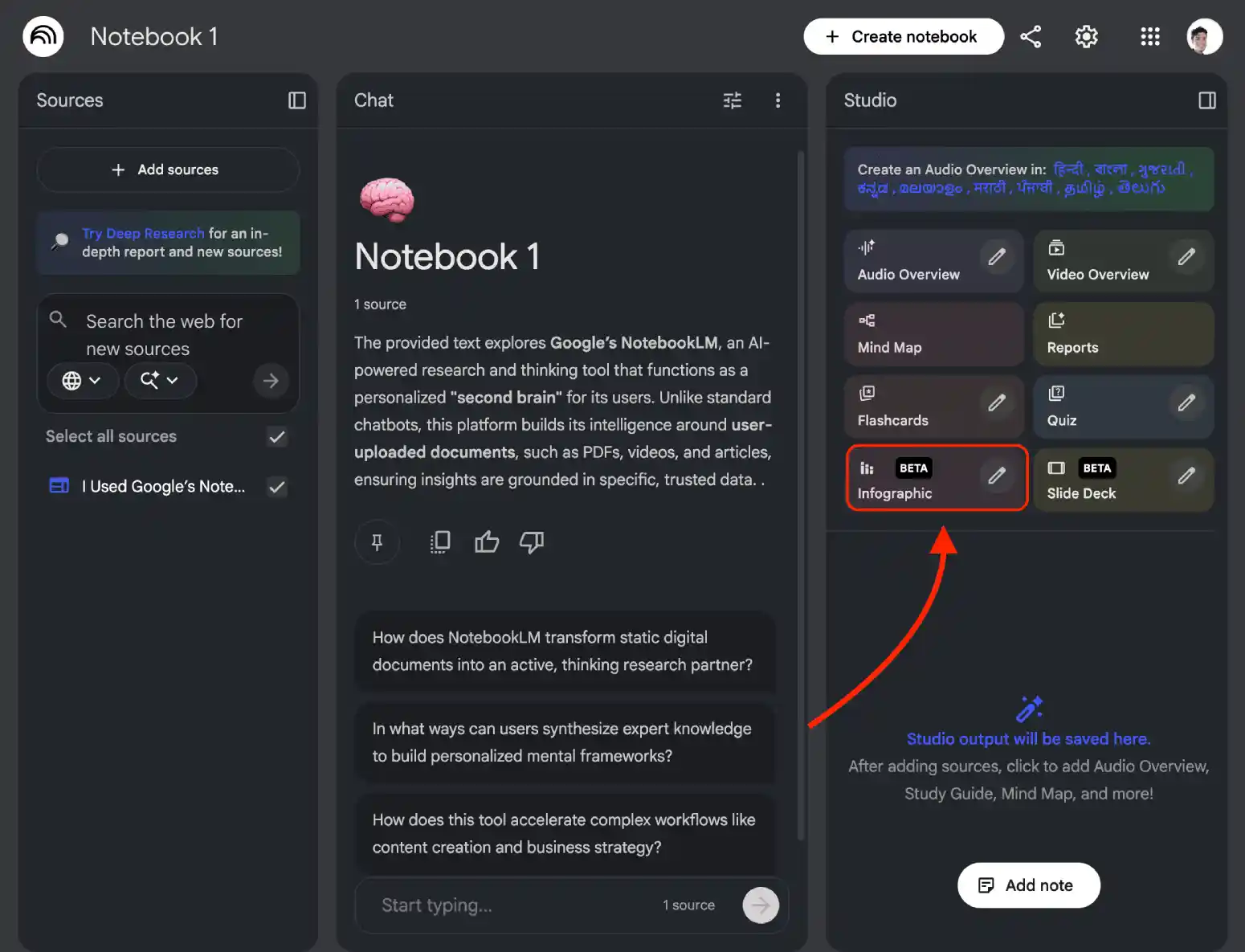 آموزش ساخت اینفوگرافیک با هوش مصنوعی نوت بوک ال ام